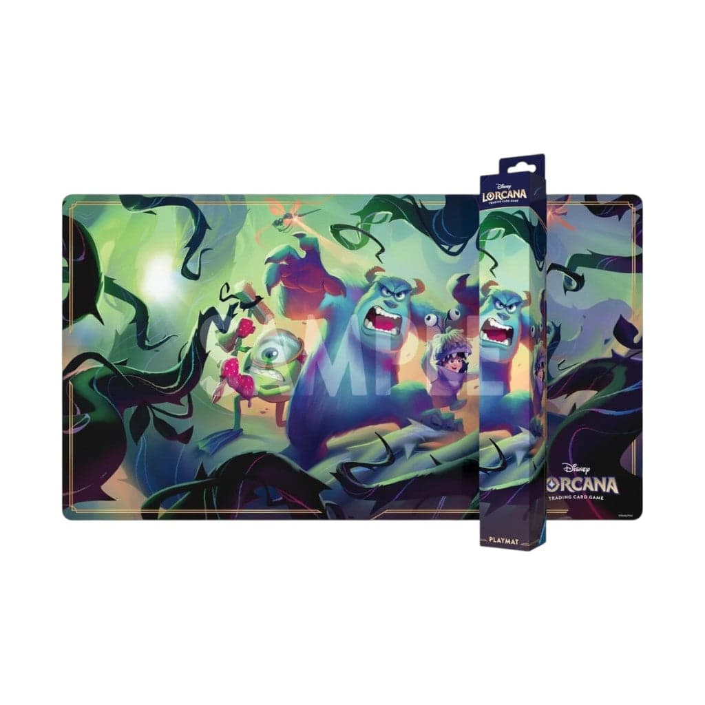 Disney Lorcana Attack of the Vine playmat featuring Sulley, Mike and Boo from Monsters, Inc.