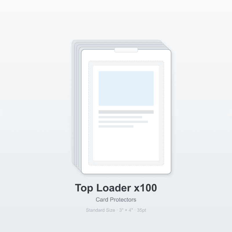 Top Loader x100 - Pack of 100 clear card protectors for standard TCG cards